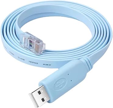 CH340C Chip USB Console Cable for SH-RJ45 CONSOLE Router Switch 5.9FT /1.8M Light Blue Parallel Import