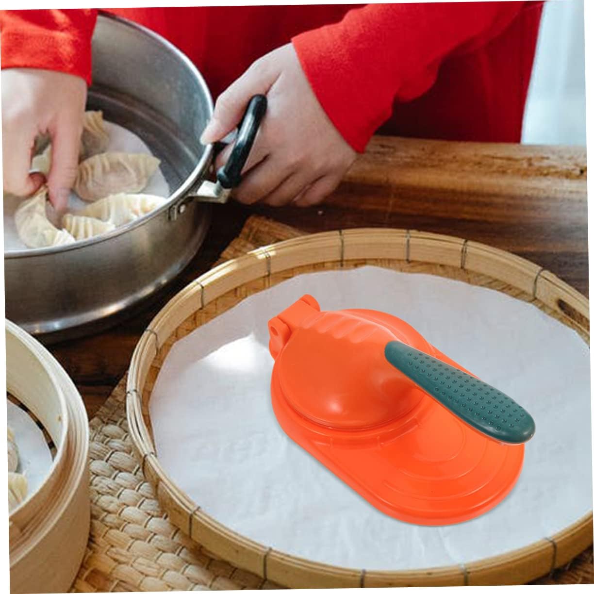 2pcs Dumpling Skin Presser Molds Material Homemade Dumpling Maker Dough Pressing Tool for Kitchen