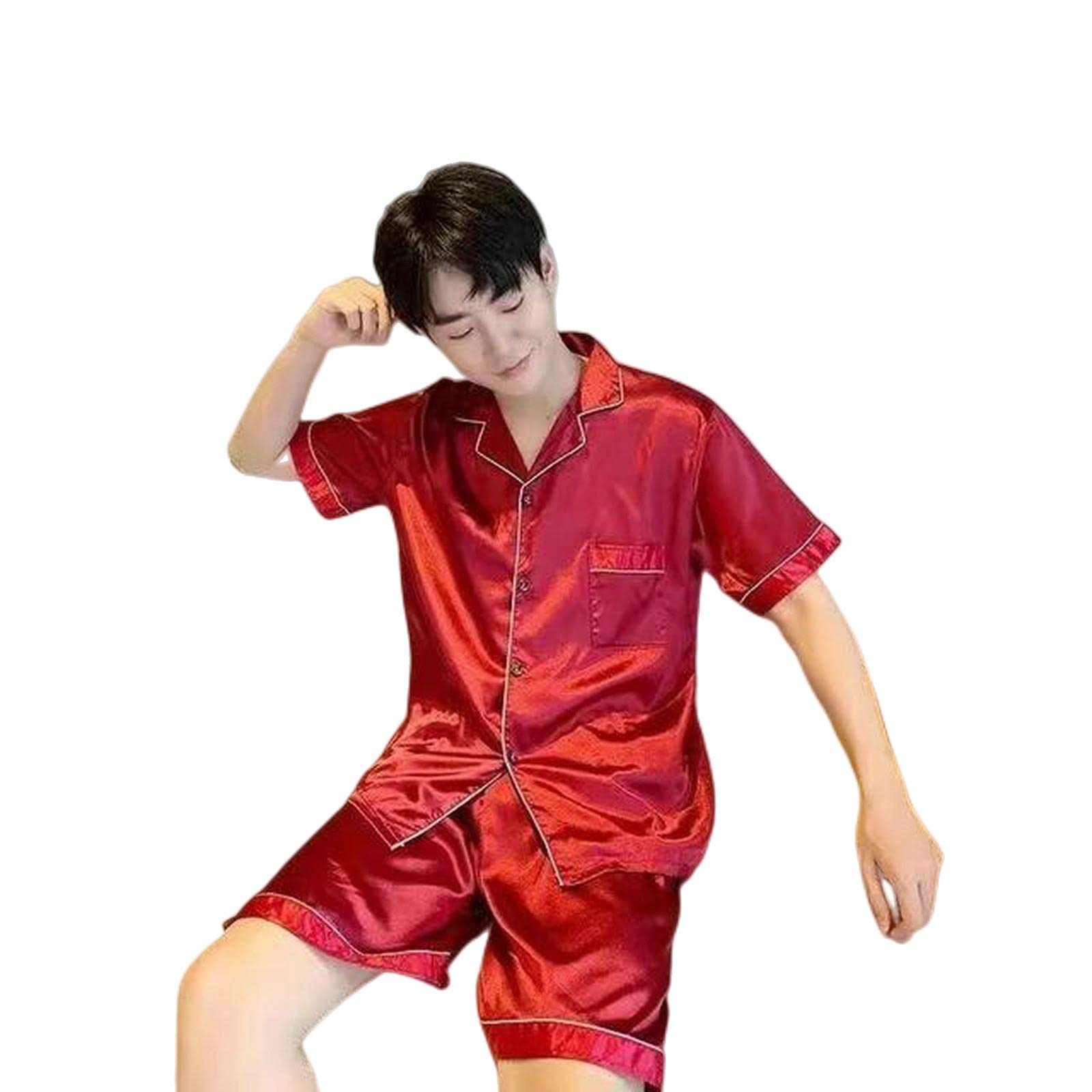 Pigiama Uomo Uomini per Pigiami di Seta per Pantaloni per Uomini per Il Pigiama del Pigiama Completo per Oversize Pigiami per Abbigliamento per Il Sonno per L'Autunno Inverno