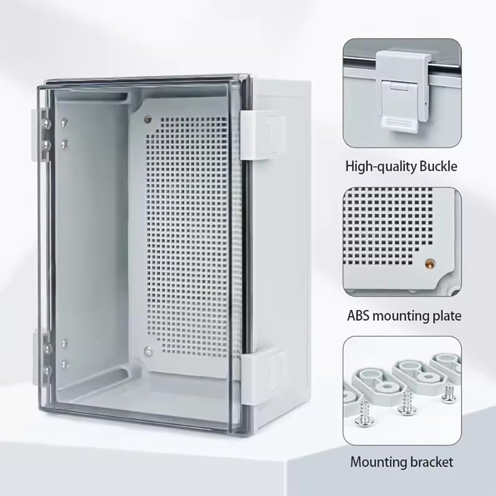 NEWFUN Scatola Elettrica da Esterno, Scatola Derivazione Eesterna IP66, Armadio Elettrico Esterno con Accessori per il Montaggio a Parete 300×300×170MM