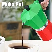Vista 6 de Pilipane Cafetera de café expreso y cafetera, olla clásica de moka, cafetera de aluminio, cafetera de inducción Moka para capuchino o café con leche