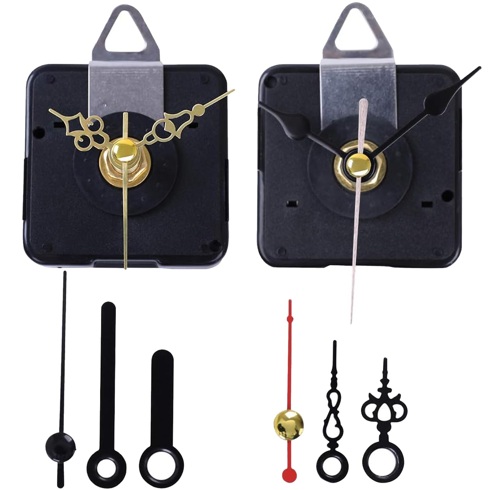 EMOON 2 Pack Non-Ticking Clock Mechanism with 4 Pack of Short Clock Hands, Clock Movement Motor Kit for Clock Repair, Replacement and Custom Clock, Total Shaft Length 7/8 in-image-34