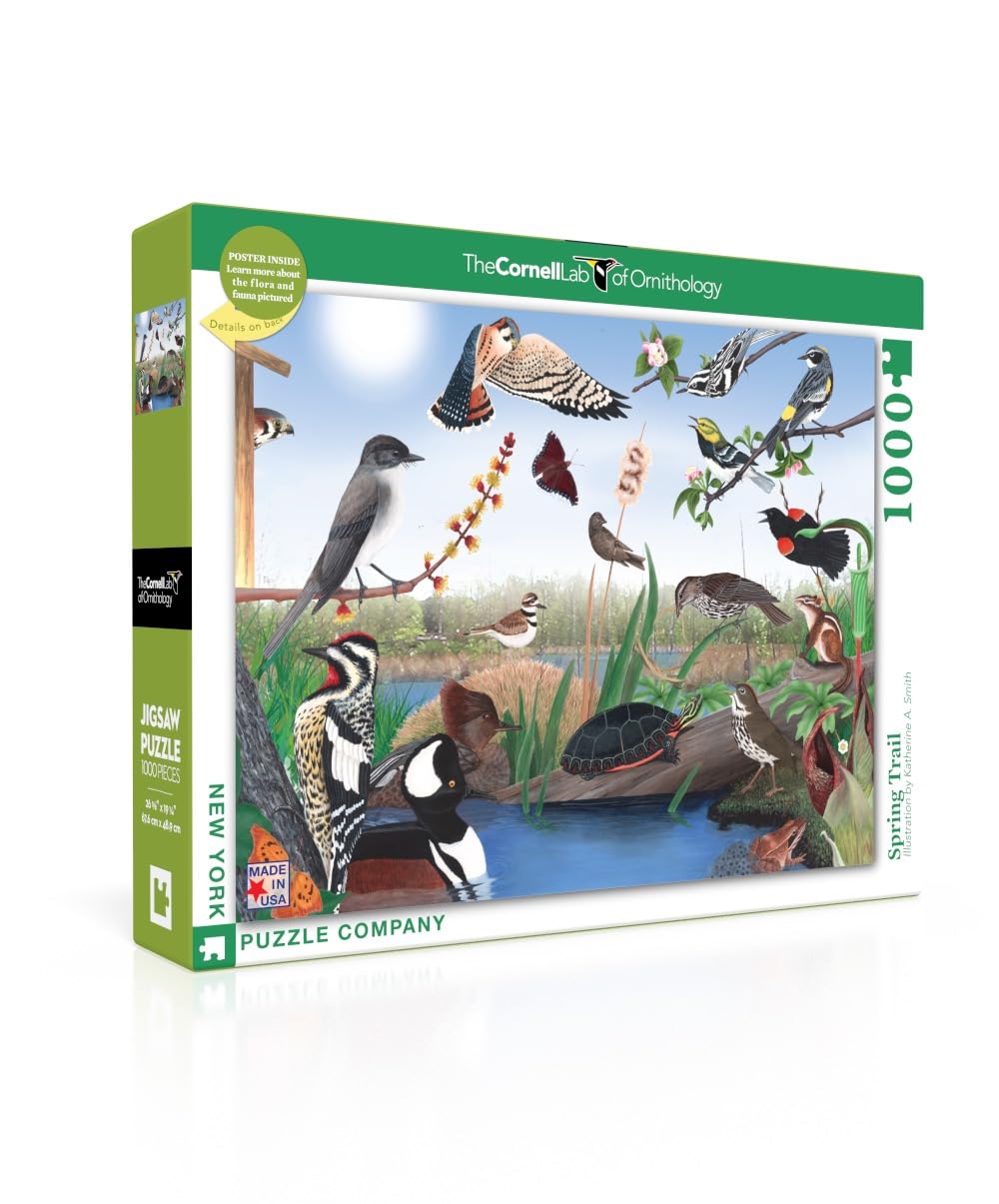 New York Puzzle Company - Cornell Lab Spring Trail - 1000 Piece Jigsaw Puzzle