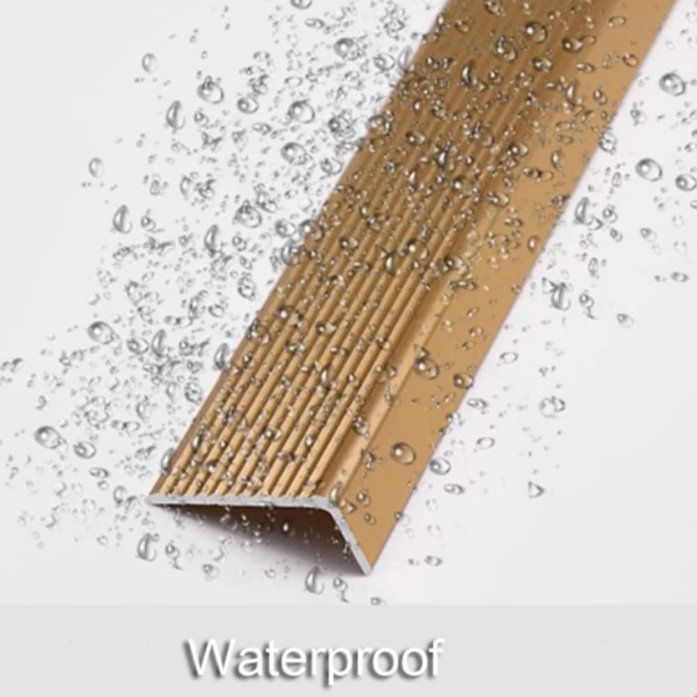 Tiras de tratamiento de suelo antideslizantes de aluminio para escalera, protector de borde de escalera, cubiertas de umbral de esquina seguras, acabado plateado