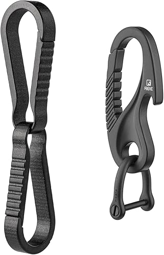 Gancho de clip de llavero de titanio+mosquetón de titanio TISUR