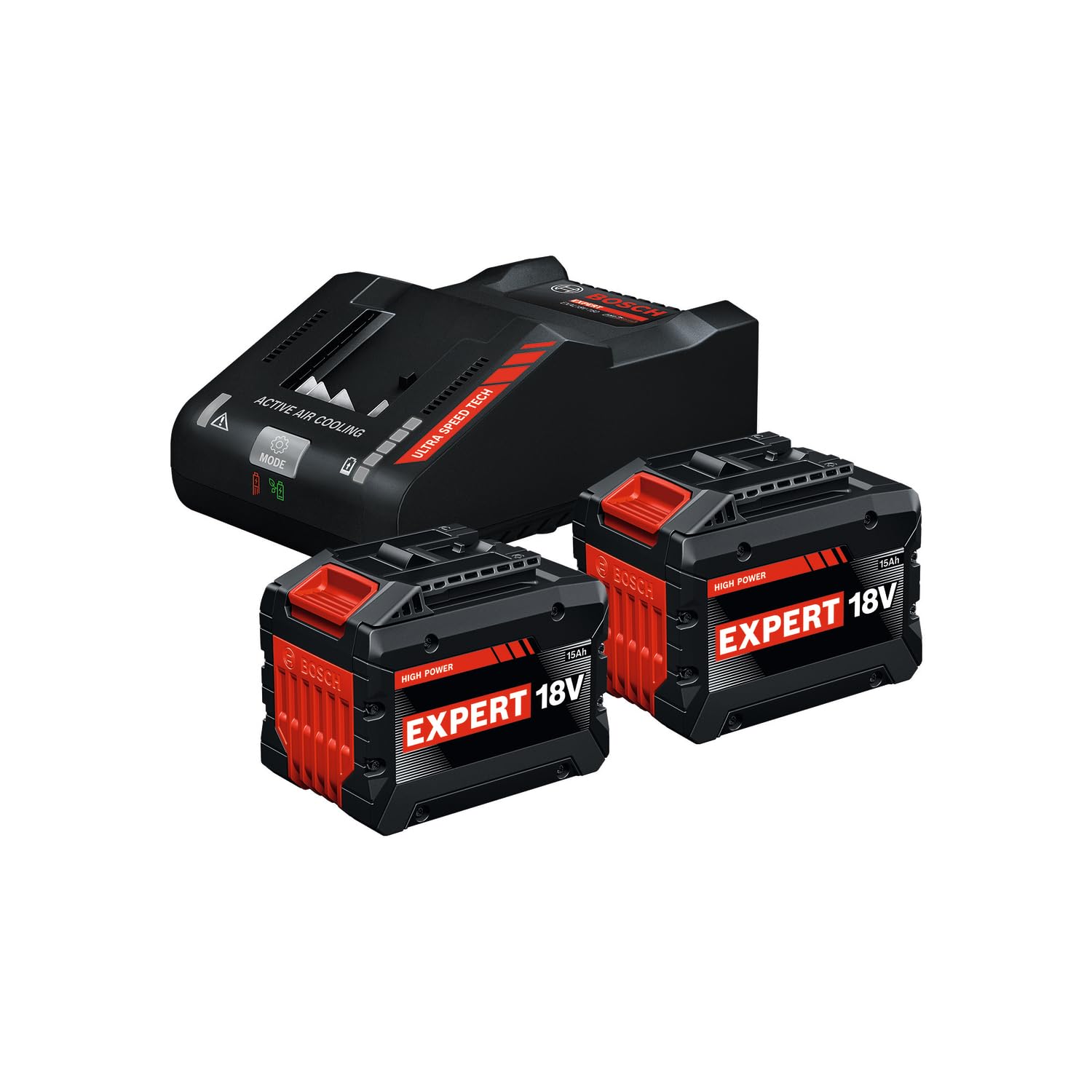 Bosch EXPERT Kit de démarrage haute performance 18 V : 2 EXBA18V-150 + 1 chargeur ultra rapide EXAL18V-160