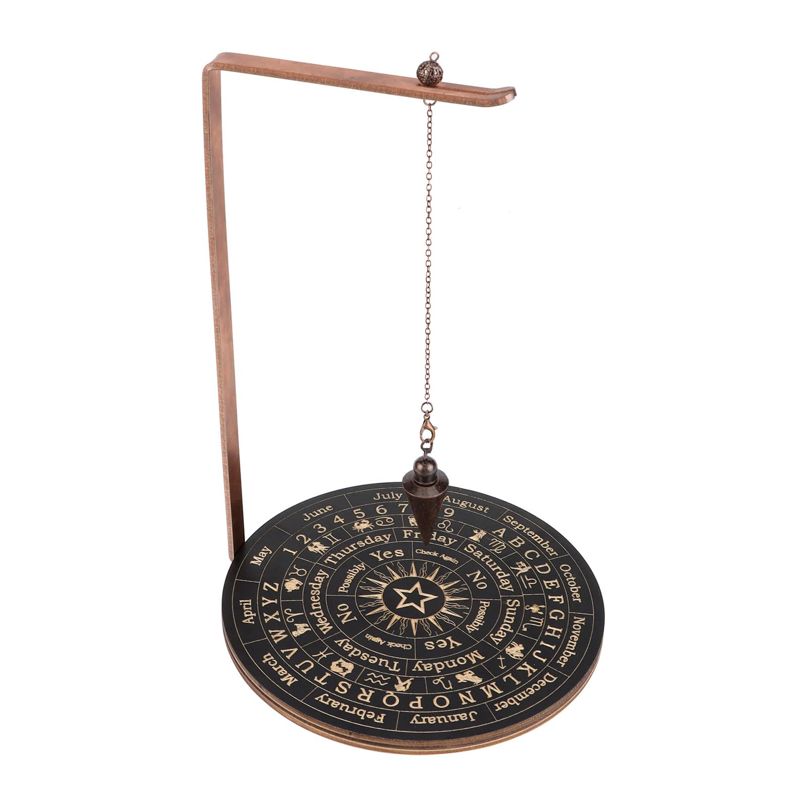 Juego de Tablas de Péndulo, Soporte de Péndulo de Piedras con Tablero de Adivinación Soporte de Bruja Perspicaz para Meditación y Adivinación (Estilo 1)