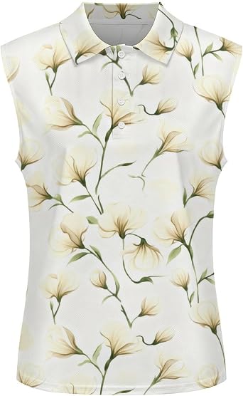 Women Sleeveless Polo Shirts Polo Tank Tops Quick Dry Collared Tennis Tank Tops