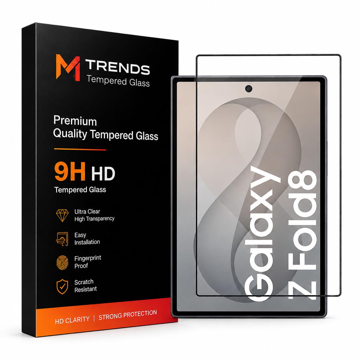 Tempered Glass Compatible for Samsung Galaxy Z Fold 8 Screen Protector | Easy Installation Bubble-Free, 9H+ Tempered Glass,Shatterproof, Anti-Scratch, Case Friendly HD -1 Pack-image-21