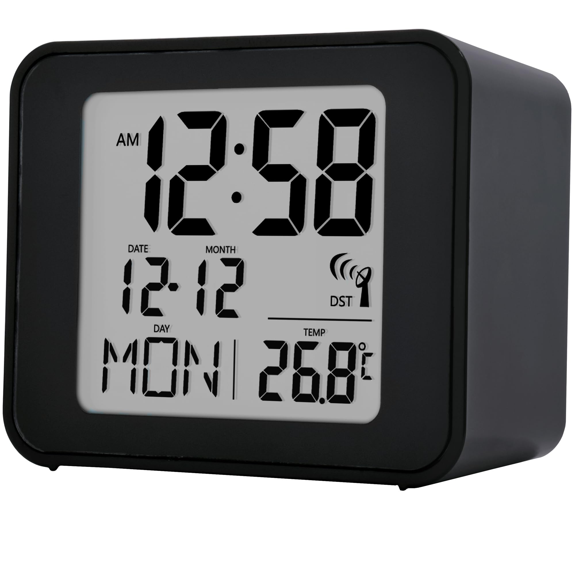 Acctim - Digital Alarm Clock - RC - Black - 6cm