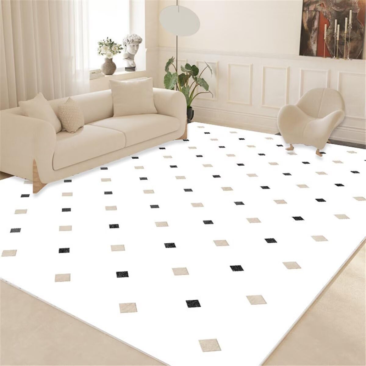 Tapis de salon anti-tache tapis route moderne 120x160cm soigné