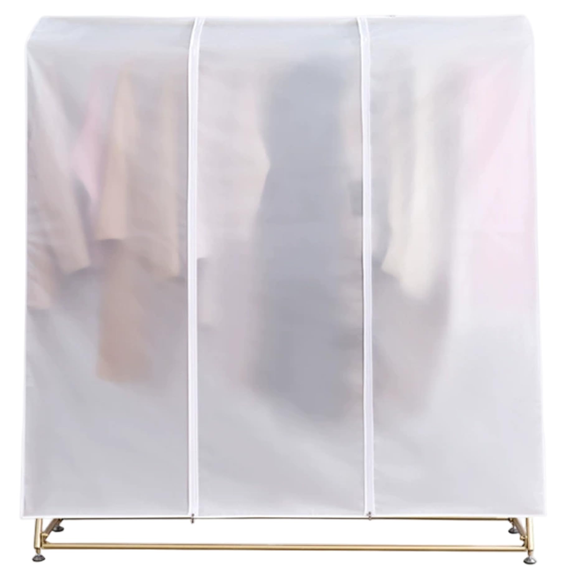 AwnsIMfreien Garment Rack Cover 43.3x19.7x59.1 Translucent Clothing Rack Cover Dustproof Waterproof Closet Covers with Zipper for Suit Coat Dress, Closet
