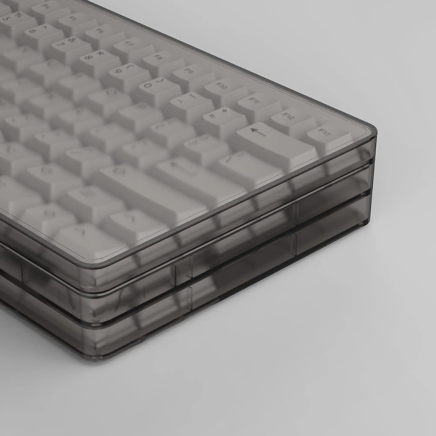 Scatola portaoggetti per keycap, 3 strati ABS trasparente vassoi custodia per Cherry DSA NP PG DA profilo 290+ copritasti (colore: inchiostro)