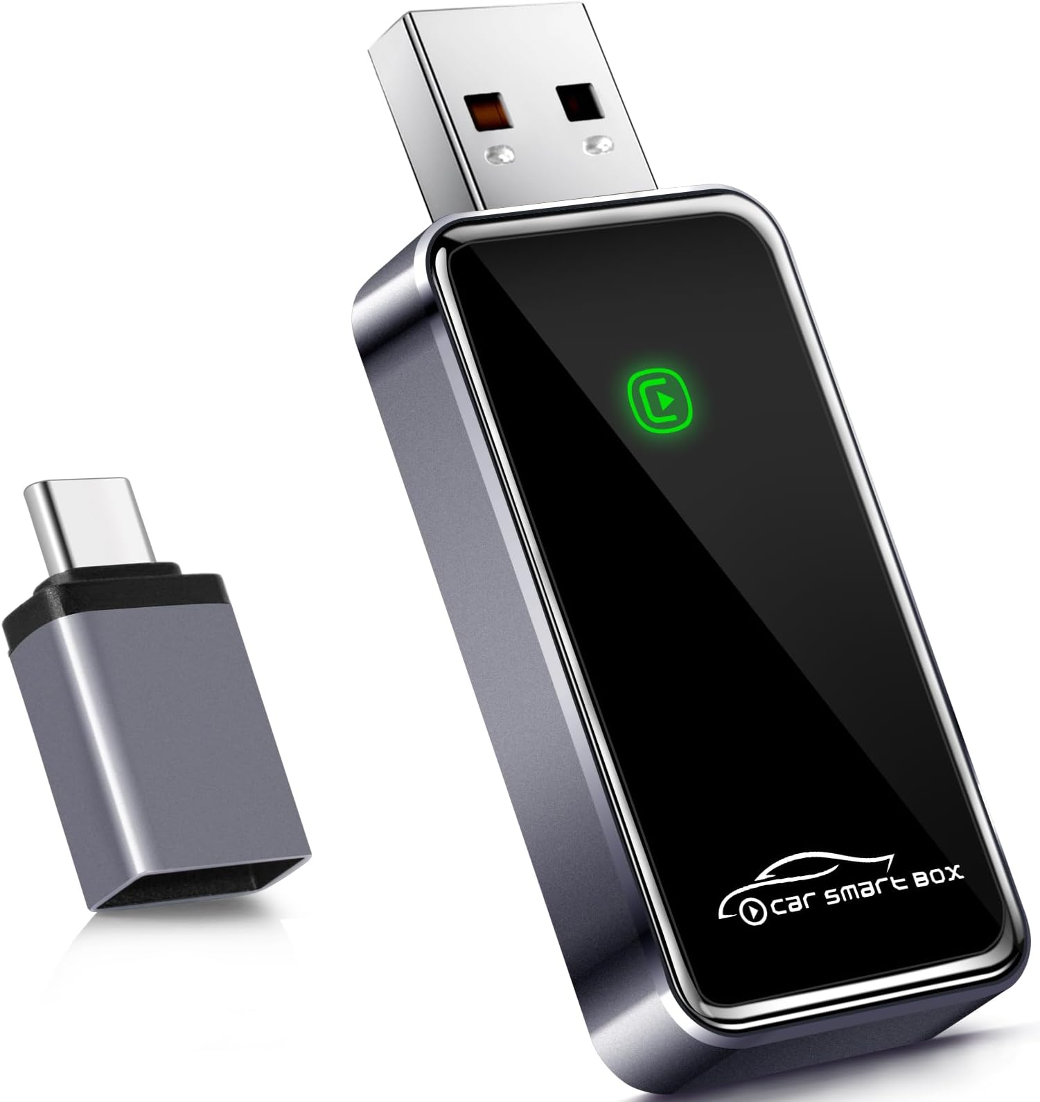 Wireless CarPlay Adapter for iPhone – Converts Wired to Wireless CarPlay Dongle, Mini Plug & Play USB & USB-C/Type-C, Seamless Fast Connection, No Latency, Quick Setup & Auto-Connect Apple iOS 10+