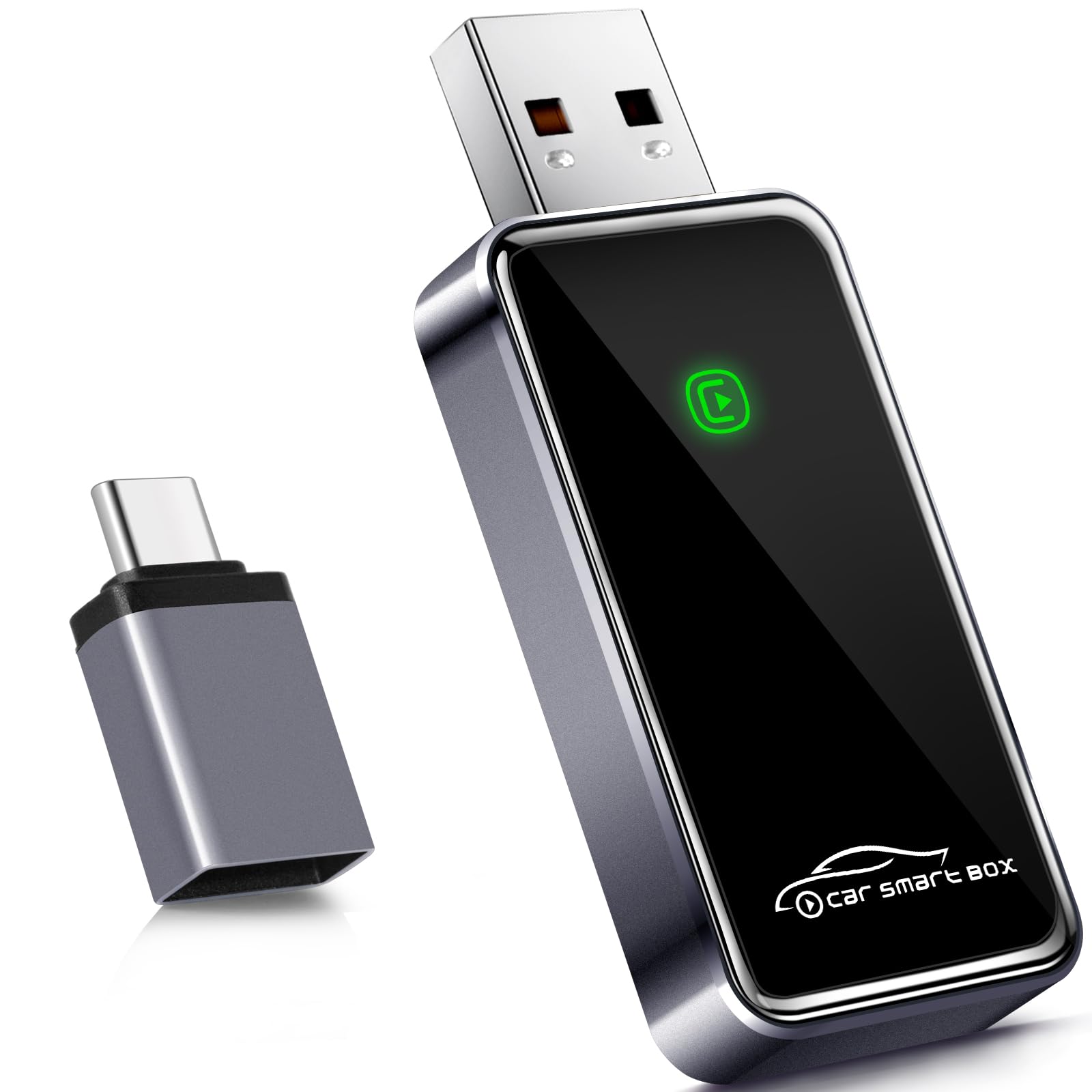 Wireless CarPlay Adapter for iPhone – Converts Wired to Wireless CarPlay Dongle, Mini Plug & Play USB & USB-C/Type-C, Seamless Fast Connection, No Latency, Quick Setup & Auto-Connect Apple iOS 10+