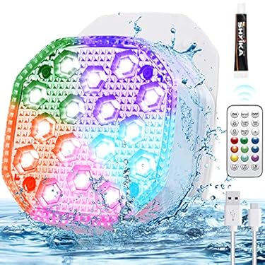 AMAZON - AUDLES Pool Lights,Rechargeable Submersible led Lights with Remote,IP68 Underwater Pool Lights,USB-C Charging Built-in 2500mAh Battery Magnet LED Pool Light (1PACK)