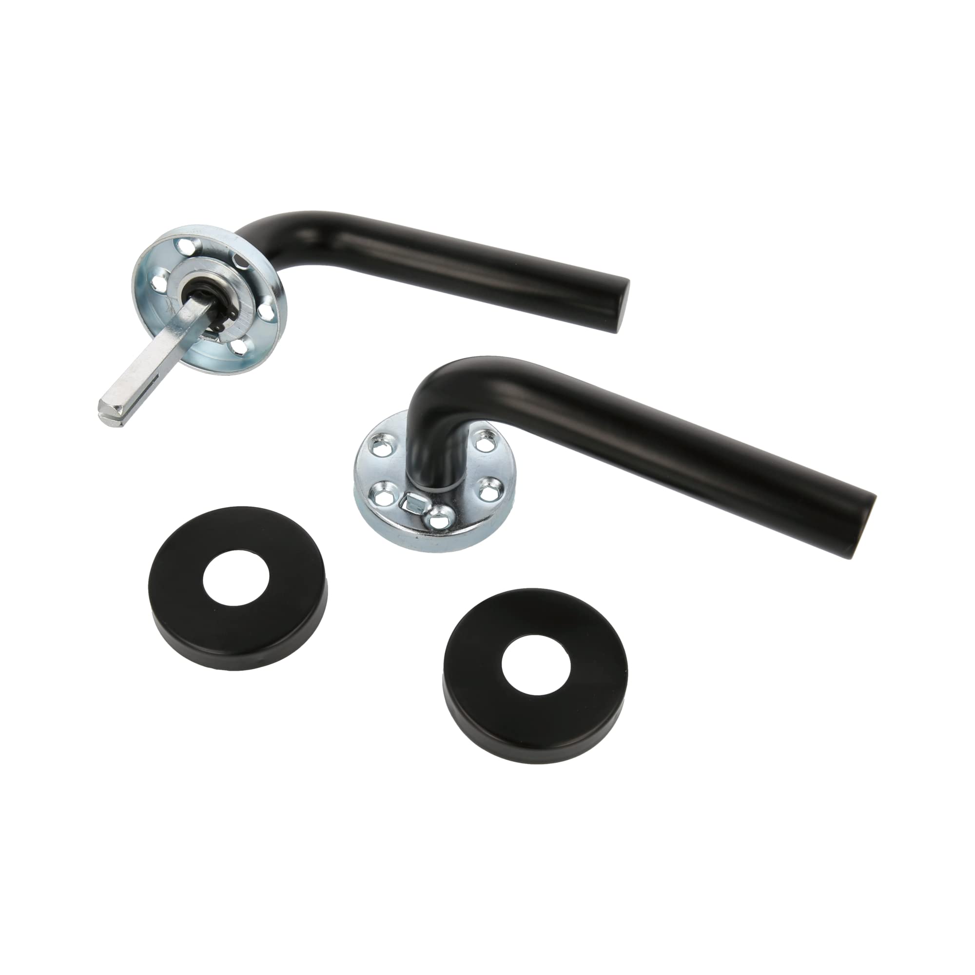 Amig - Set of Handles with Internal Rosette for Doors, Black, diameter 52 MM - Image 3