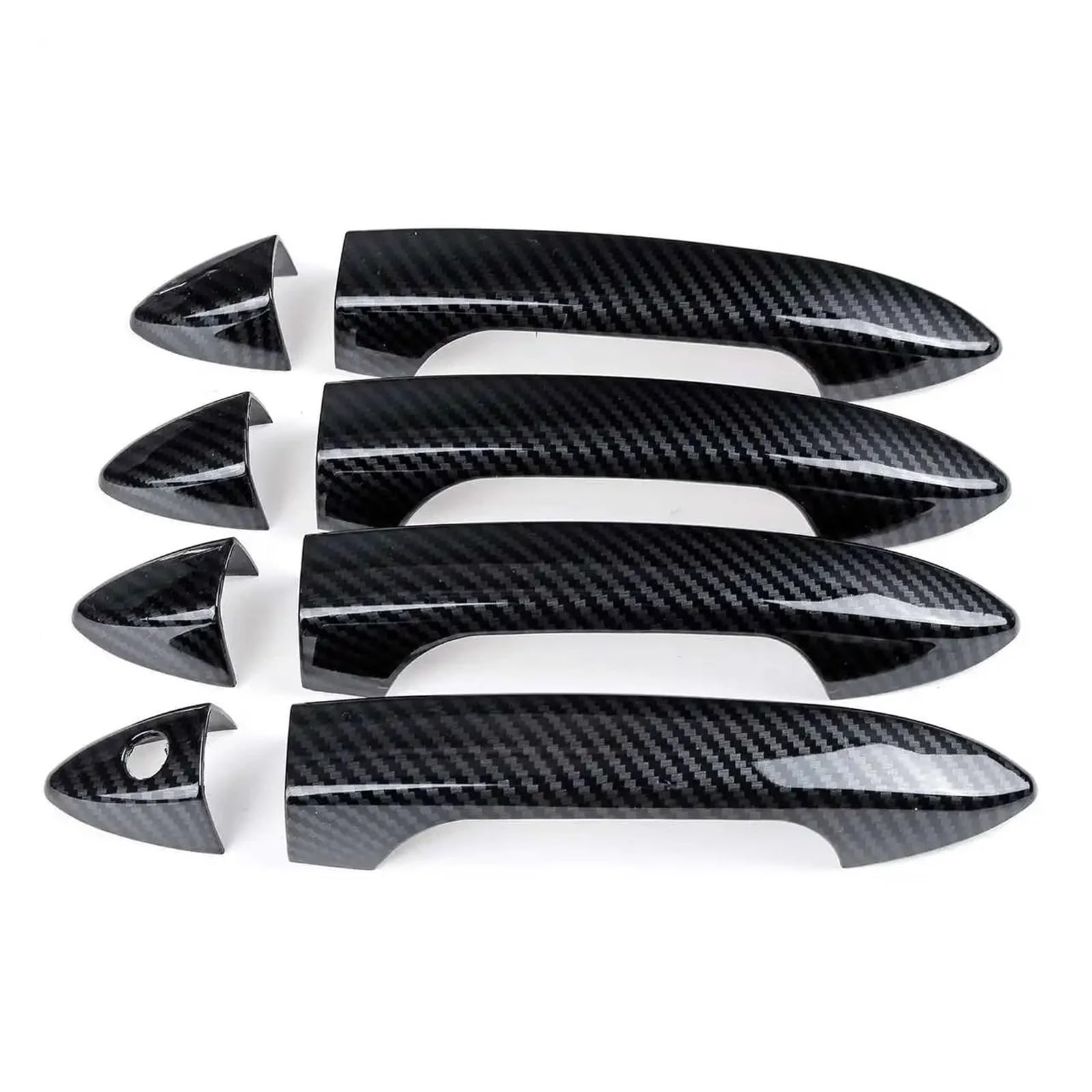 Xdworuw for Accord 9th 2013 2014 2015 2016 2017 Car Exterior Door Handle Covers Trim Carbon Black Car Styling 8pcs/Set Door Handle Exterior Cover(Without Keyless Hole)
