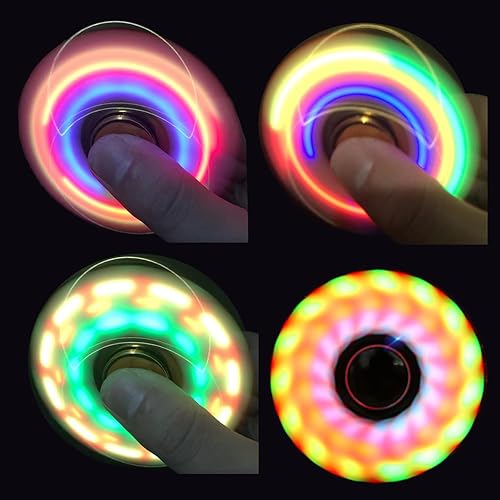 Miniatura 3 de 5 juguetes giratorios chapados en metal con luces LED, paquete de terapia relajante para niños y adultos, juguetes sensoriales para aliviar el