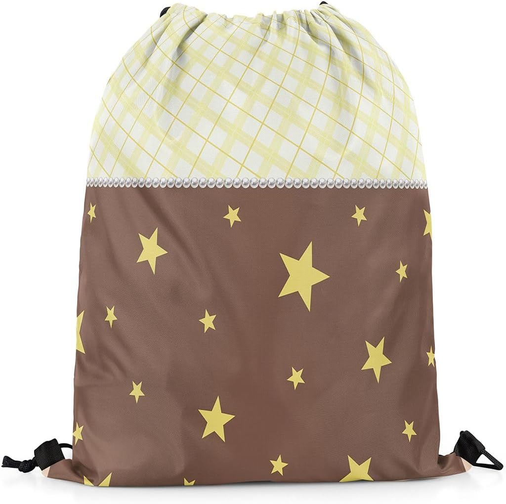 Feelyou Gingham Drawstring Backpack Sports String Backpack
