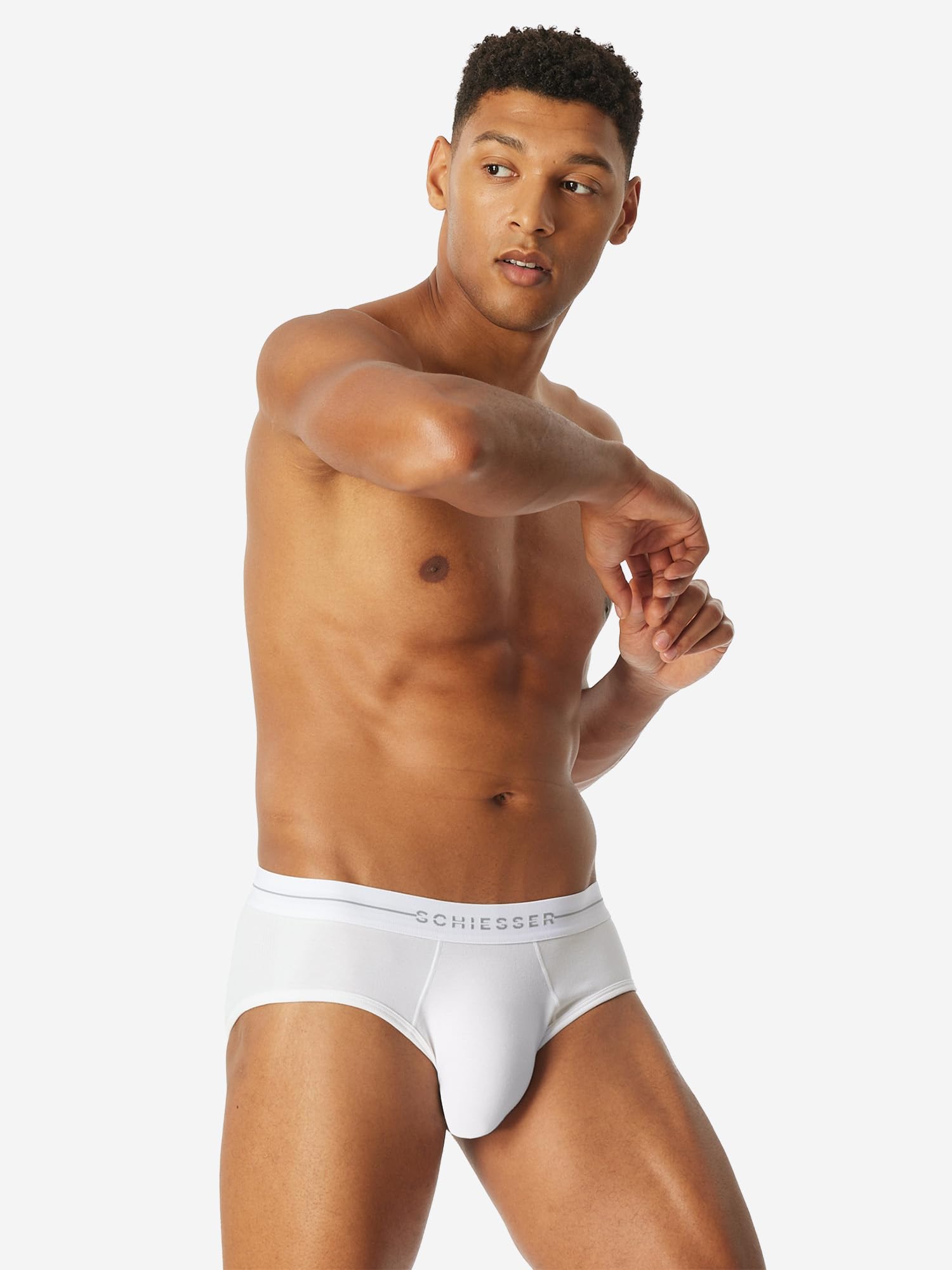 Schiesser Rioslip da uomo, confezione da 2 pezzi, in cotone flessibile, biancheria intima elastica, in cotone, super morbida, elastica, senza cuciture laterali