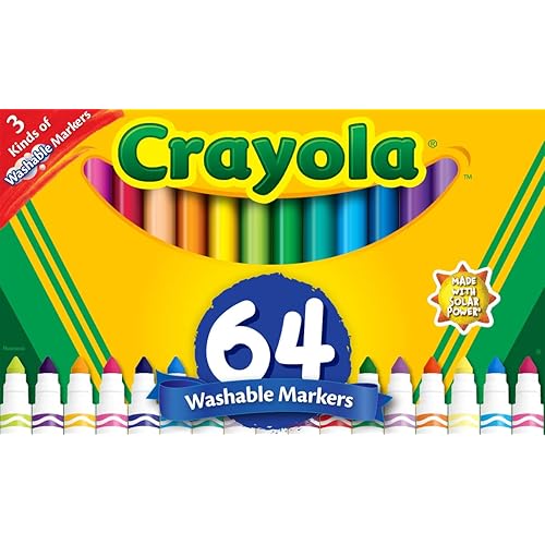 Crayola Washable Marker Set, 48 Broad Line Markers for Kids, 8 Gel Markers, 8 Window Markers, Gifts for Boys & Girls, Ages 3+