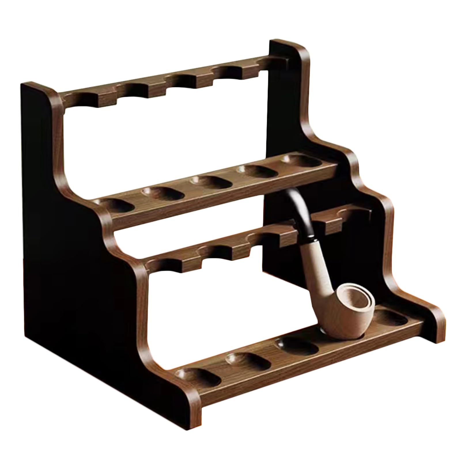 CVJdfhRE pipe rack, Handmade Tobacco Pipe Stand - Retro Walnut Wood Holder Rack for Mens Gifts, Collection(10 position)