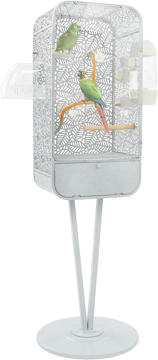 Bird Cage,Iron Large Indoor Birdcage 50inch Metal Indoor Bird Aviary with Transparent Door,for Parakeets Cockatiels Budgies