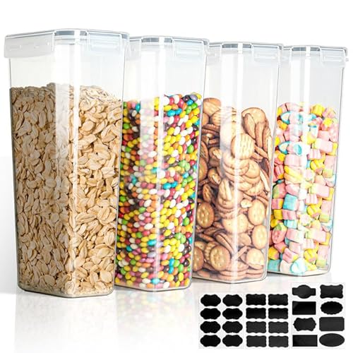 VINATO 2.8L Botes Cocina Almacenaje - Set De 4, Recipientes HerméTicos Para Alimentos, Para Almacenar Cereales, Pasta, Harina