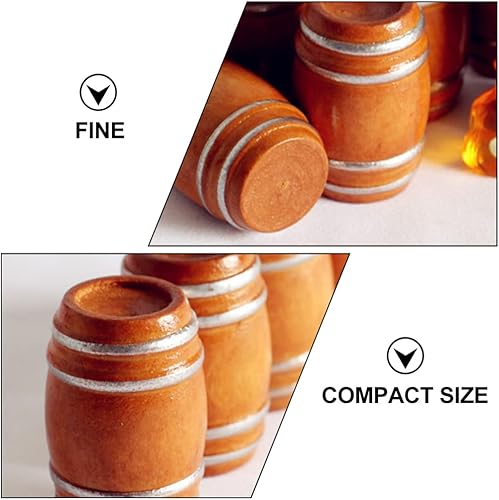 Miniatura 4 de NUOBESTY 2 mini contenedores de barril de madera para pepinillos para miniaturas, modelos a escala, fabricación de mini trenes