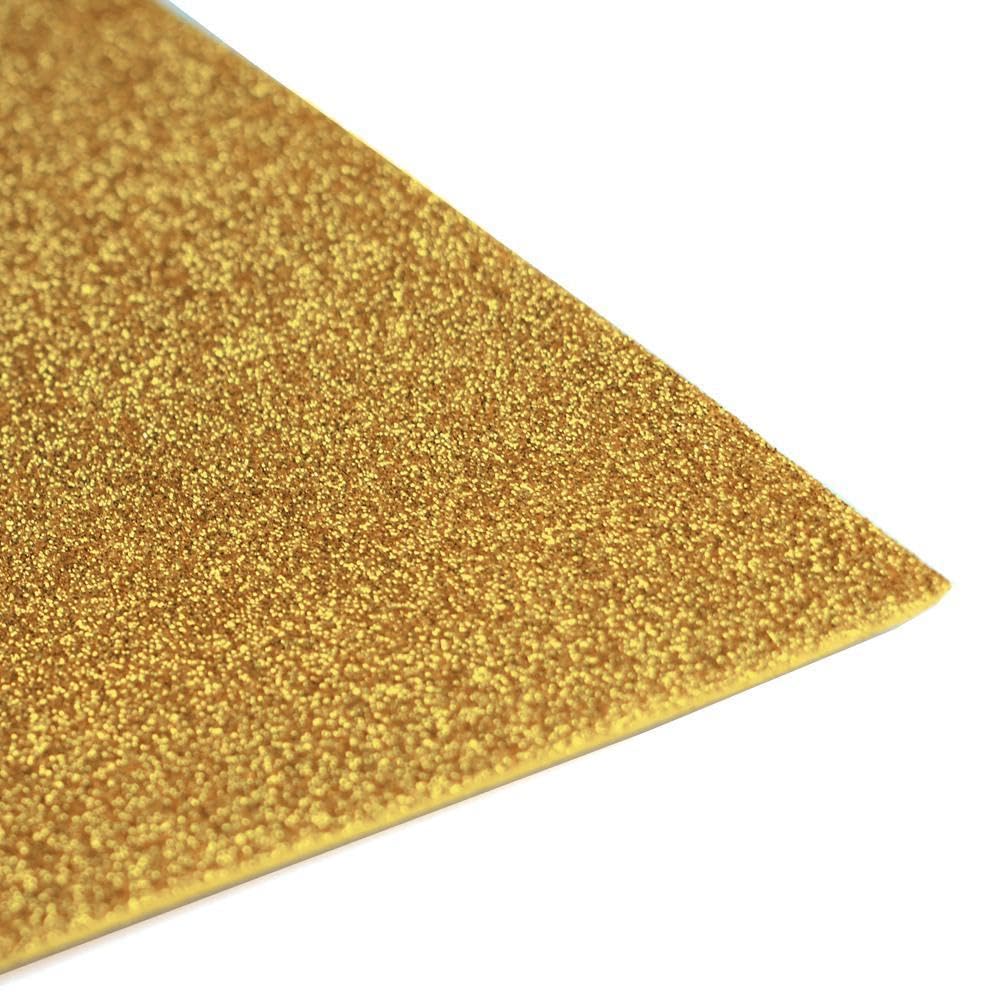 Homeford Glitter EVA Foam Sheet, Large, 13-inch x 18-inch, 10-Count, Gold