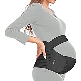 ChongErfei Maternity Belt, Pregnancy 3 in 1 Support Belt for Back/Pelvic/Hip Pain, Maternity Band Belly Support for Pregnancy Belly Support Band (L: Fit Ab 39.5"-51.3", Black)