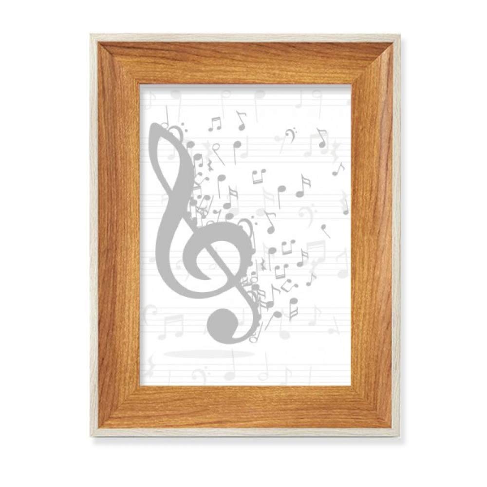 Nota musical flappg en portafotos de madera para decorar estudios de música y salas
