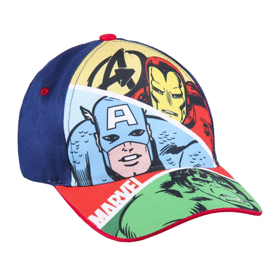Gorra Infantil Vengadores Azul Algodón Poliéster Velcro Ajustable 2-8 Años Original España
