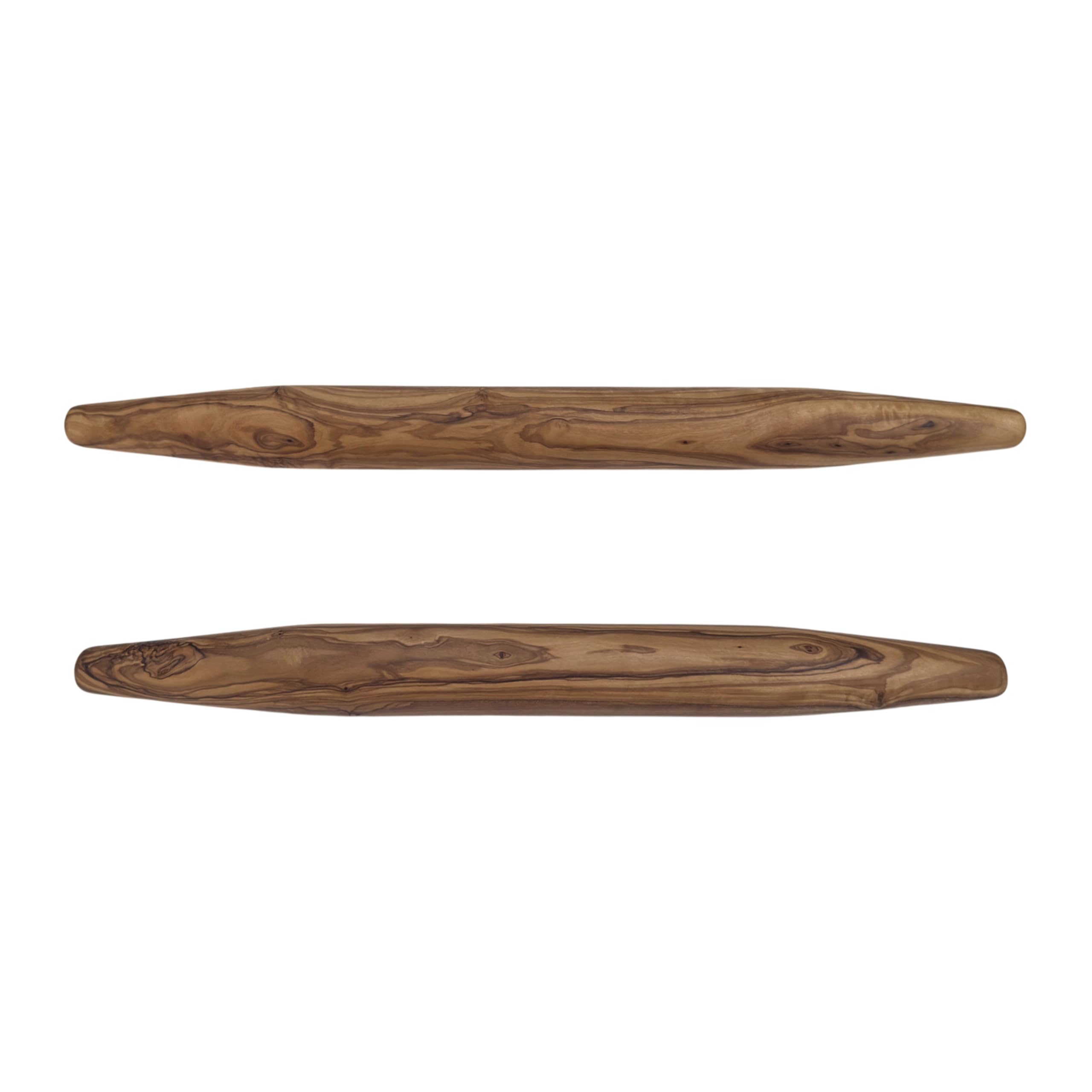 Nudelholz aus Olivenholz „Harmonie“ Ø 4 cm – Französisches Nudelholz (ohne Griffe), Teigroller Holz für Pizza, Pasta, Brot & Gebäck (Länge: 40 cm)