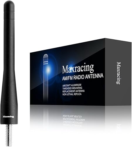MAXRACING Antena corta para camión compatible con Ford Mustang 1994-2009Carwash SafeAntena de repuesto de aluminio