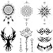 COKOHAPPY Temporary Tattoo , 6 Different Sheets Sanskrit Lotus Dream-Catcher Phoenix ( One-set ) for Men Women