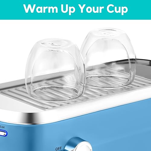 Miniatura 4 de CASABREWS Máquina de café expreso de 20 barras, cafetera de café de acero inoxidable con espumador de leche, máquina de café profesional con tanque