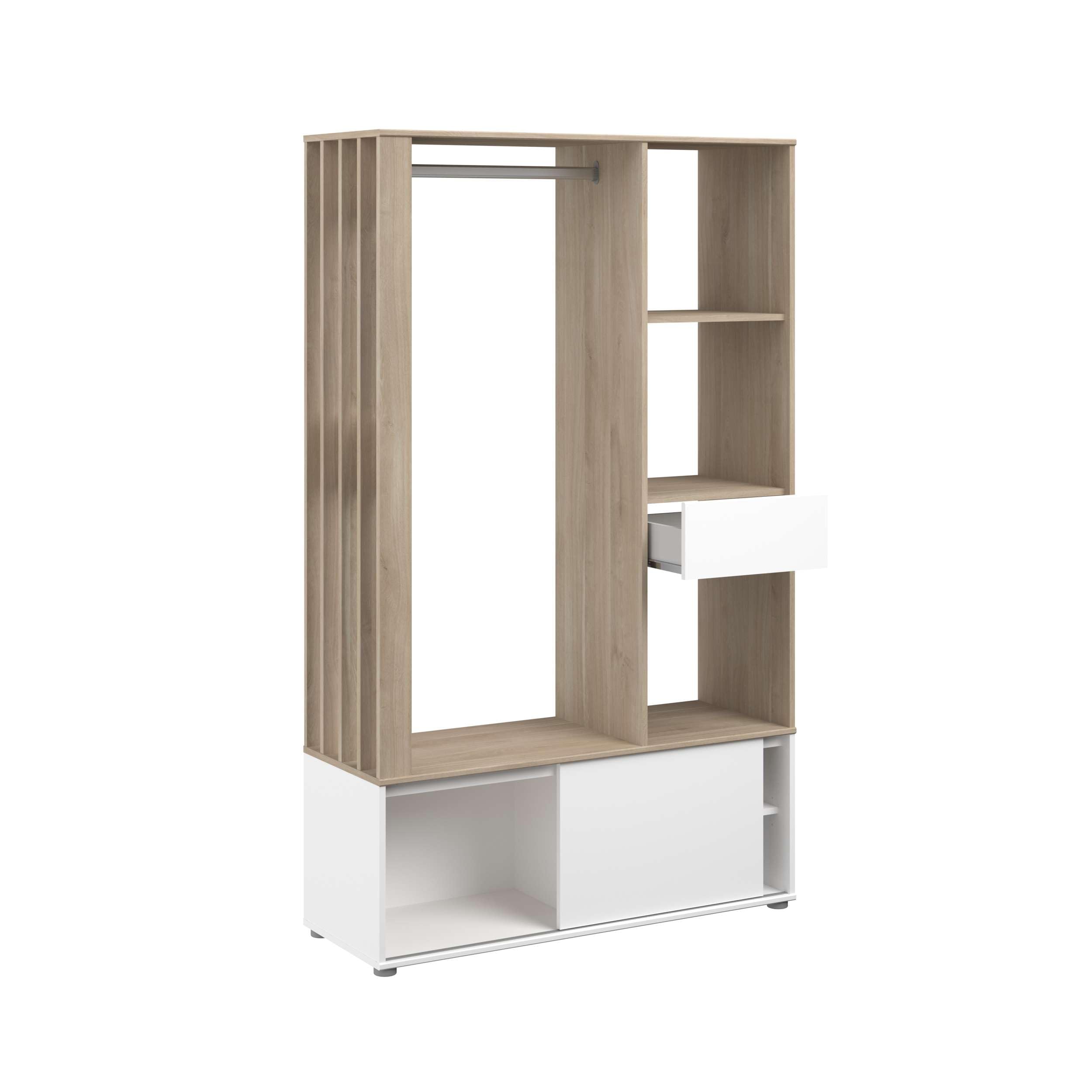 Miroytengo Recibidor Woody Color Roble y Blanco Entrada recibidor Mueble Auxiliar Varias Opciones almacenaje 183x110x40 cm
