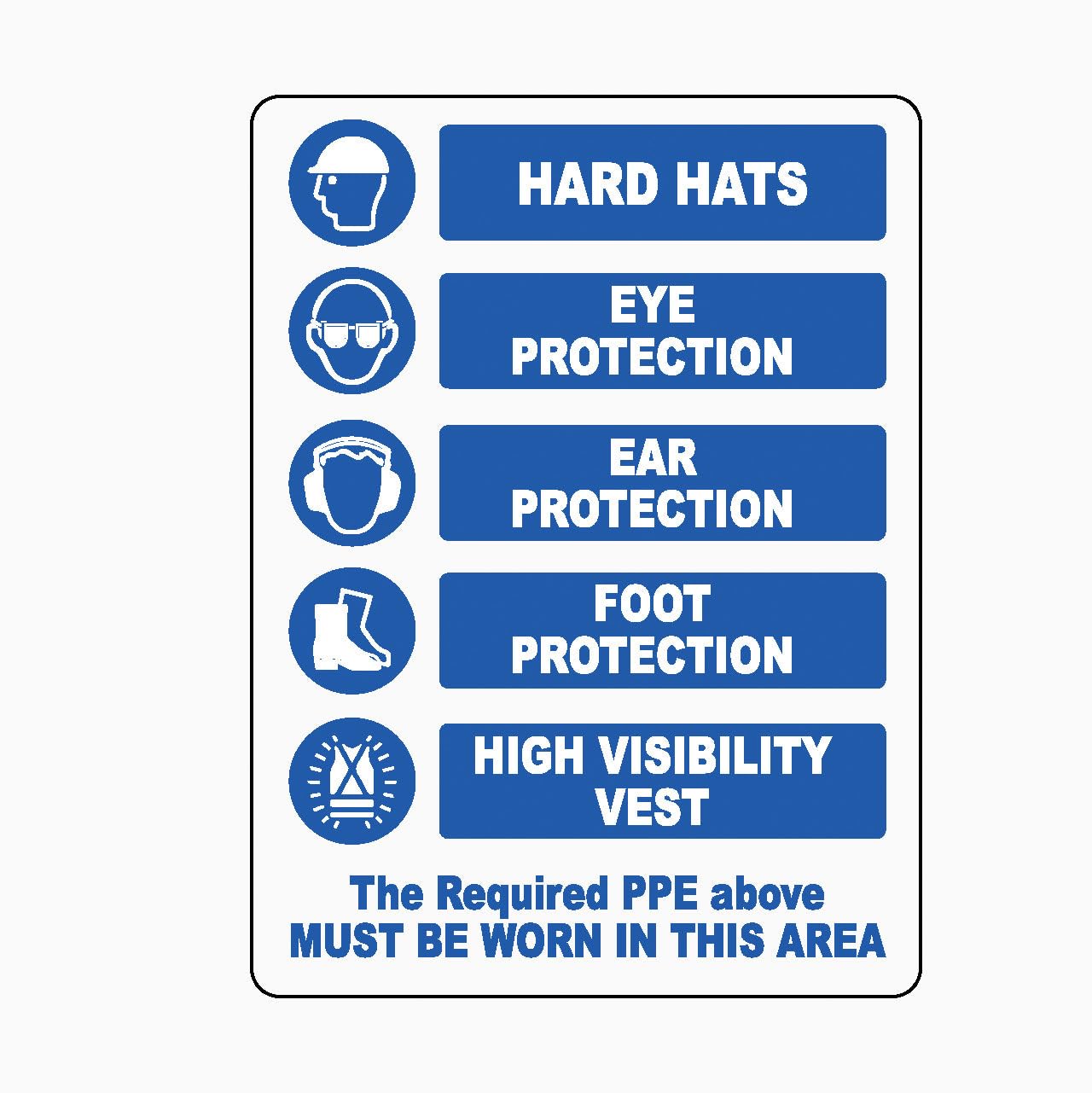 PPE Sign Workplace Metal Tin Sign 8 x 12 inch for Industrial & Commercial Series