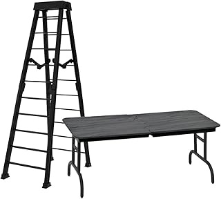 Large 10 Inch Breakable Black Ladder & Black Breakable Table for Wrestling Action Figures