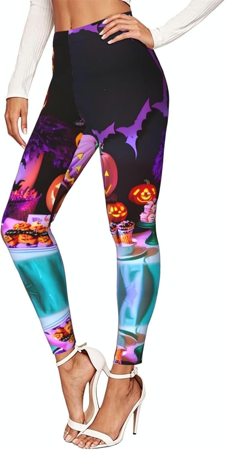 Halloween Carnival Party Print Women's Leggings,Workout Pants for Women,for Gym,Running