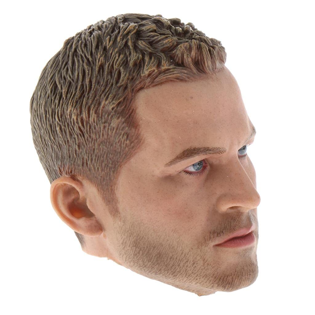Kopfskulptur 1/6 Männlicher Kopf Modellkopf Skulptur für Actionfigur mit Detaillierten Gesichtszügen aus für Bastler Sammler Rollenspiel