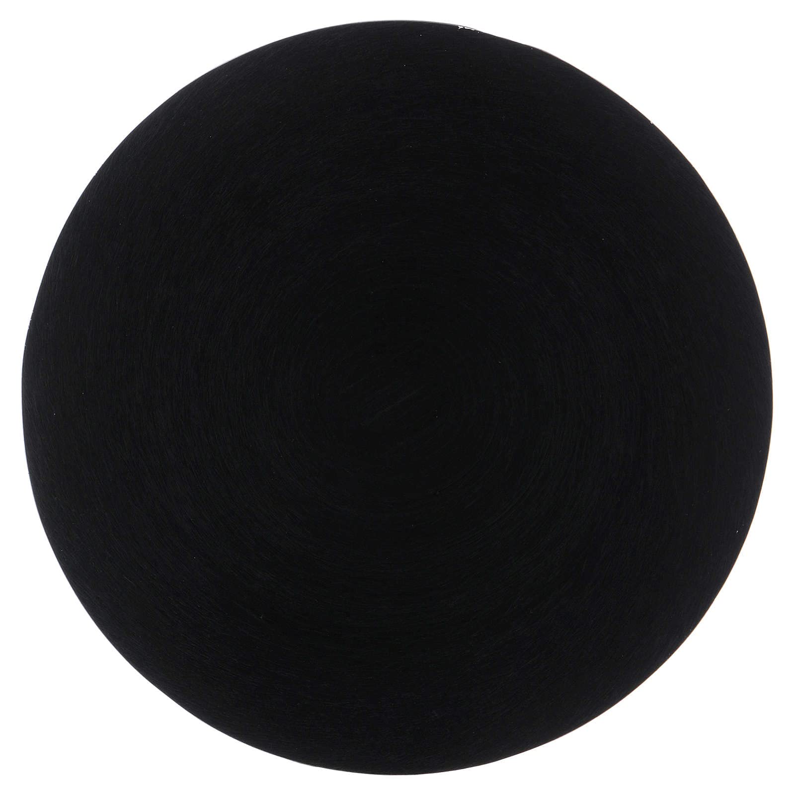 Candle Holder Plated in Black Aluminium 14 cm