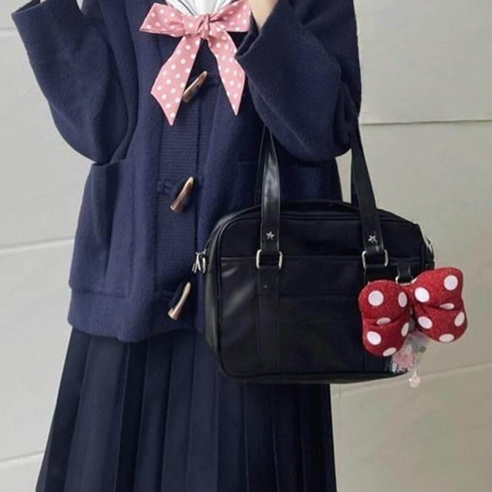 Borsa a tracolla in pelle PU di ispirazione giapponese per professionisti con tracolla comoda e tasche multiple PU borsa a tracolla