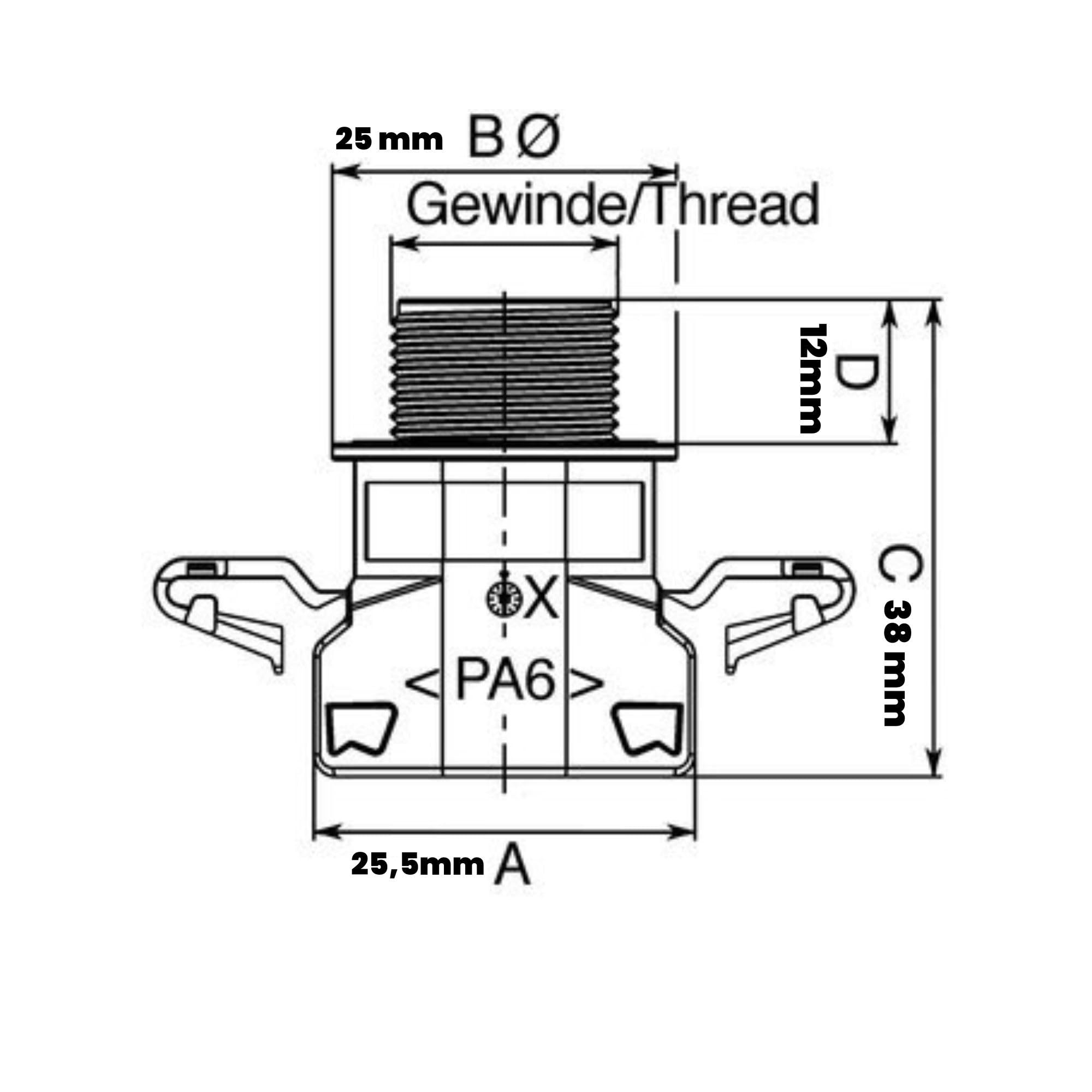 Kalitec 3805137-10x Racor Recto NW12/13 I para Manguera, Negro | Conector de Poliamida 6 con rosca exterior PG9, apto para tubo corrugado e instalaciones eléctricas según EN60423