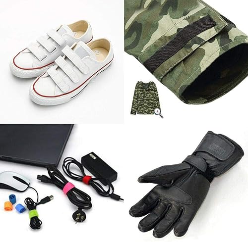 Miniatura 7 de Yuwa Cinta mágica de velcro negra de 1 pulgada para coser, nailon para manualidades, no adhesiva (9 yardas) (negro)