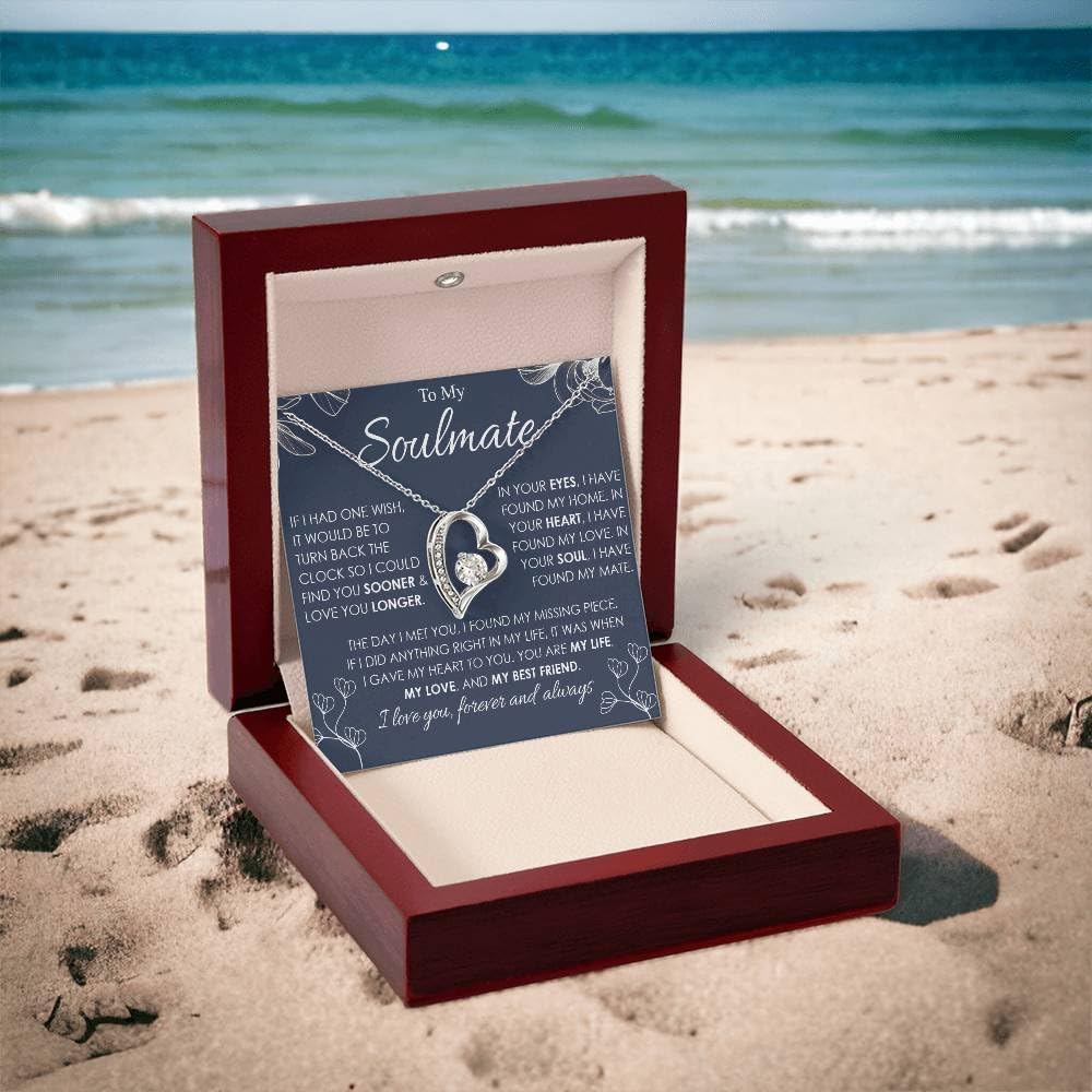 Soulmate Keepsake Gift to My Soulmate Necklace Wife Girlfriend Soulmate Gifts For Women, Funny Gifts For Girlfriend, Personalized Presents Wife Fiancée - Anniversary, Soul Mates Gift, Soulmate Jewelry