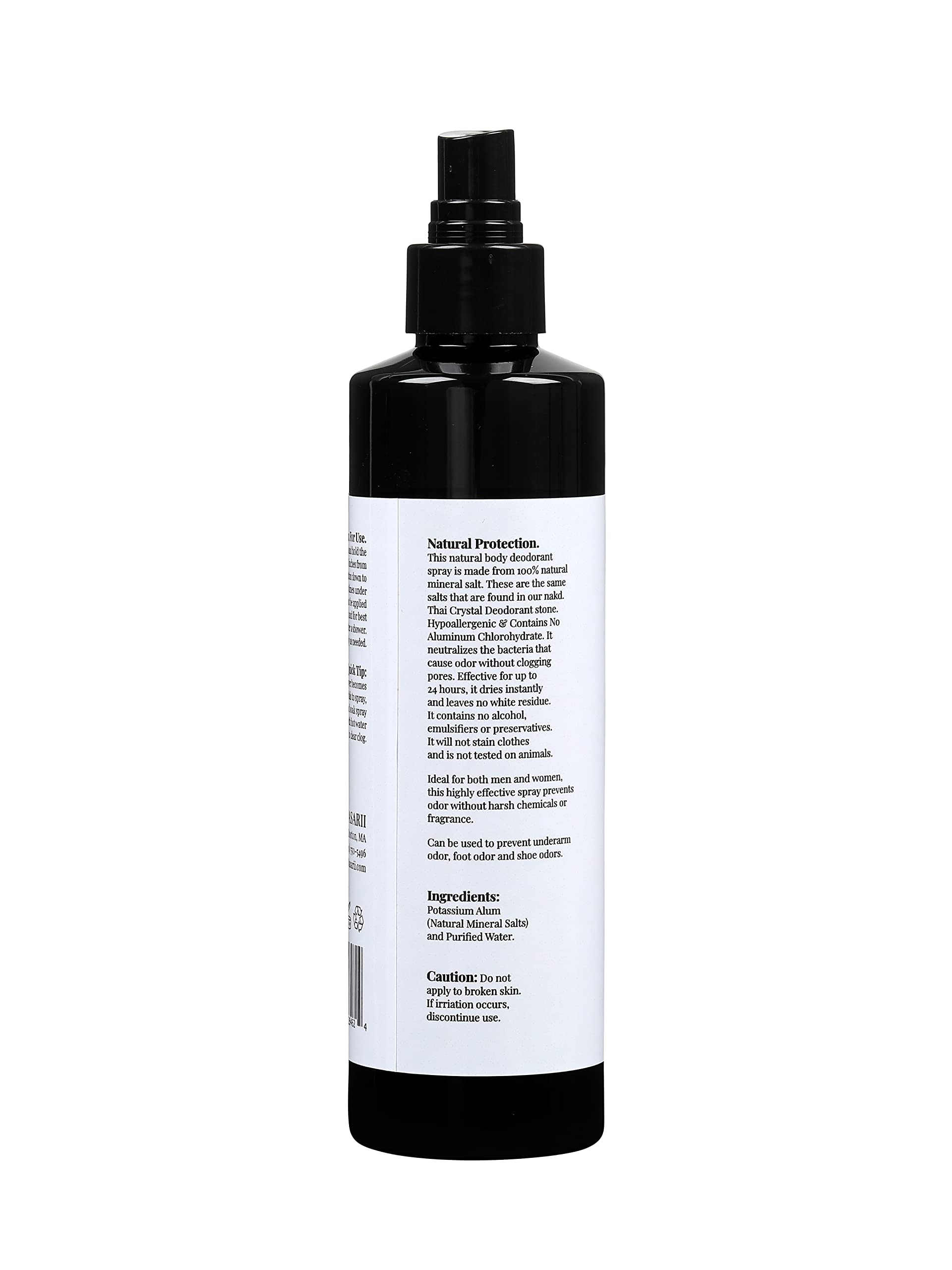 nakd. Thai Crystal Deodorant Spray – 2 Salt Deodorant Crystal Sprays, 8.45 FL oz. Regular + 3.3 FL oz. Travel Size – All Natural and Unscented Aluminum Free Deodorant for Women, Men, and Kids