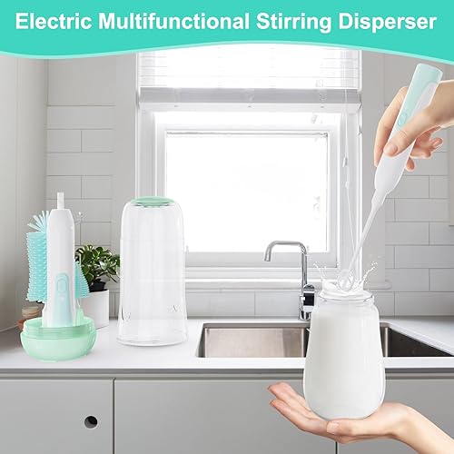 Miniatura 6 de VSTM Juego de cepillos eléctricos para biberones de viaje, limpiador eléctrico de botellas, cepillo de silicona para botellas de agua, cepillo para